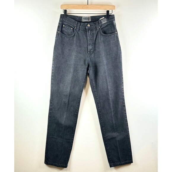 Versace Couture Ittierre Mens Jeans Gray Straight Medusa Dark Wash Denim 28x29 - Picture 1 of 13